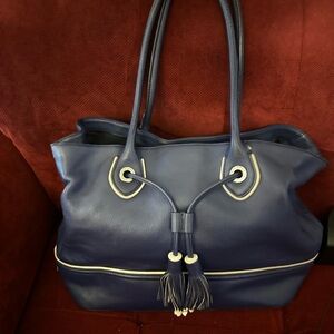 Cole Haan Blue Leather Tote